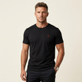 Camiseta Fendrich slim com gola redonda  – Preto